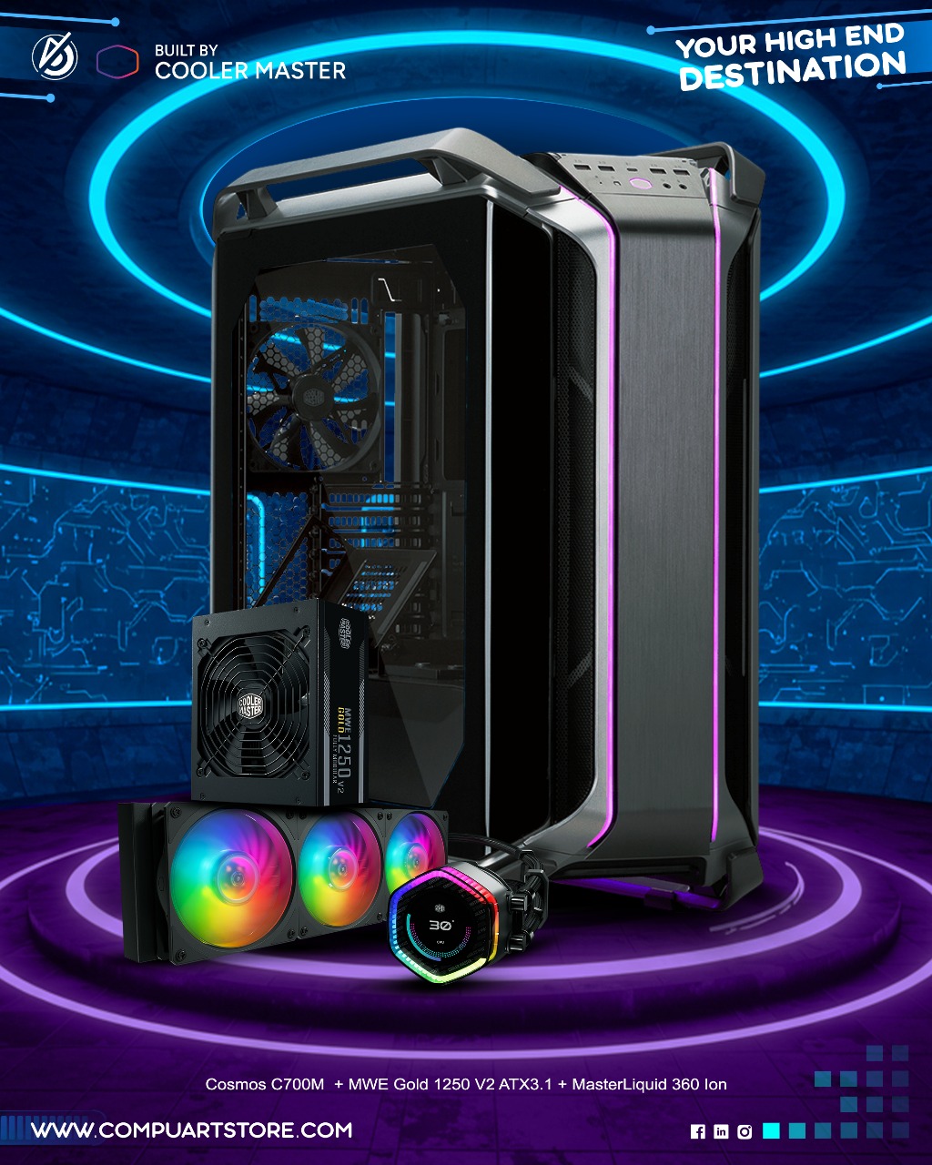 Cosmos C700M Black With 1250W PSU With ION 360 Bundle